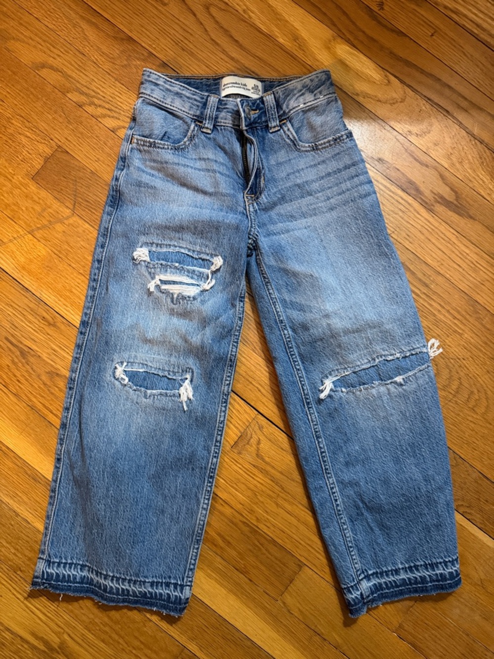 abercrombie kids Light Blue Distressed Boyfriend Jeans